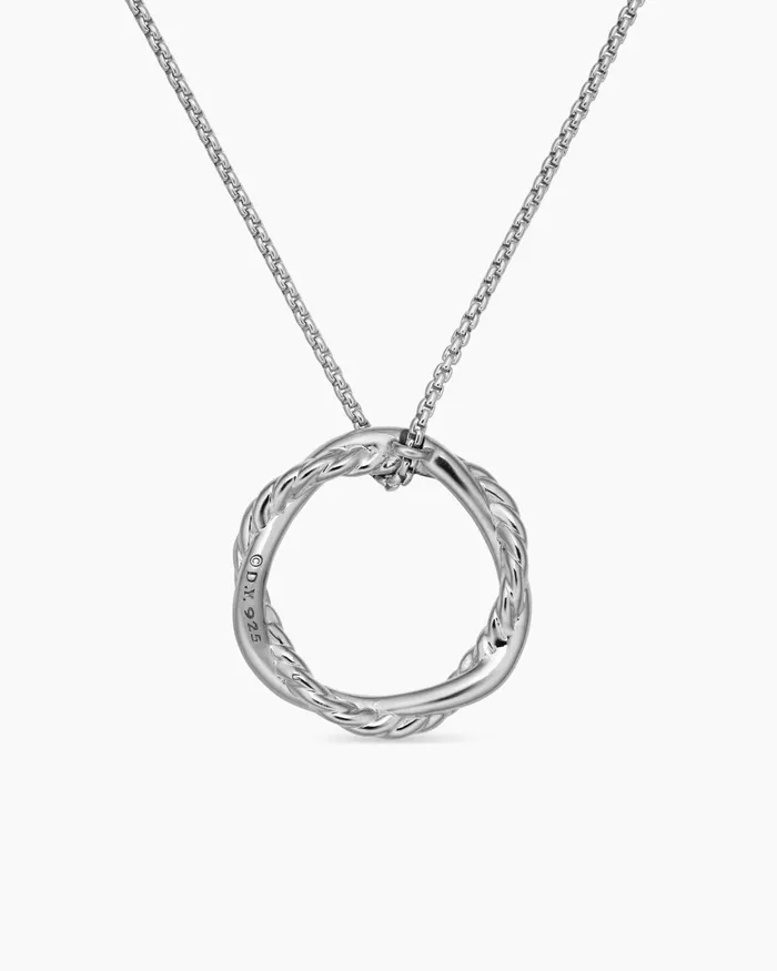 Petite Infinity Pendant Necklace In Sterling Silver With Diamonds 18mm Women David Yurman Pendant Petite Infinity Pendant Necklace In Sterling Silver With Diamonds 18mm Women David Yurman Pendant