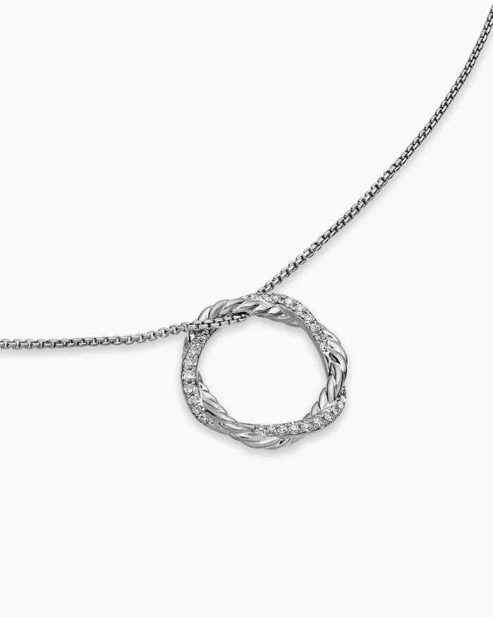 Petite Infinity Pendant Necklace In Sterling Silver With Diamonds 18mm Women David Yurman Pendant Petite Infinity Pendant Necklace In Sterling Silver With Diamonds 18mm Women David Yurman Pendant