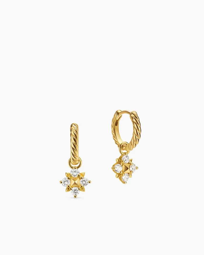 Petite Modern Renaissance Pyramid Drop Earrings In 18K Yellow Gold With Diamonds 188mm Women David Yurman Drop Petite Modern Renaissance Pyramid Drop Earrings In 18K Yellow Gold With Diamonds 188mm Women David Yurman Drop