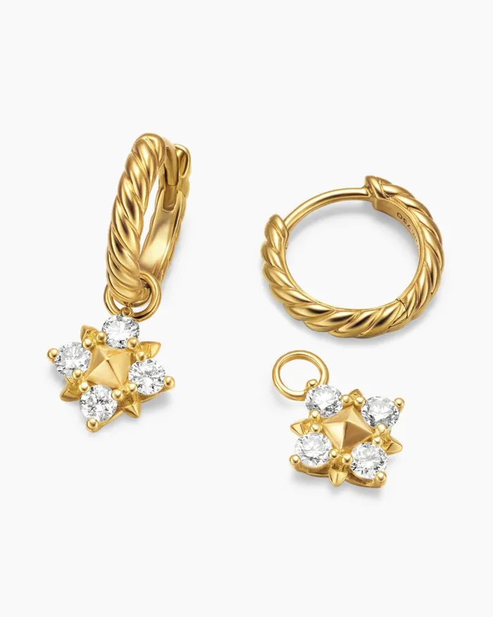 Petite Modern Renaissance Pyramid Drop Earrings In 18K Yellow Gold With Diamonds 188mm Women David Yurman Drop Petite Modern Renaissance Pyramid Drop Earrings In 18K Yellow Gold With Diamonds 188mm Women David Yurman Drop