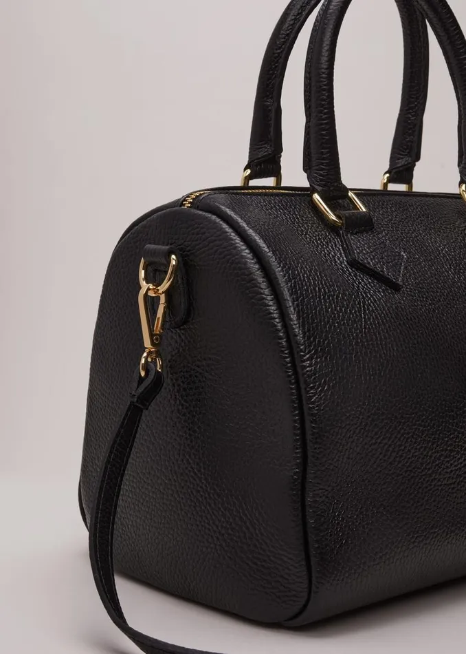 Phase Eight Bags and Clutches Black Leather Bowling Bag Black 8211 Women