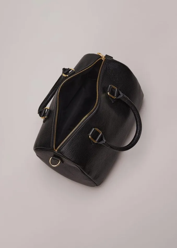 Phase Eight Bags and Clutches Black Leather Bowling Bag Black 8211 Women