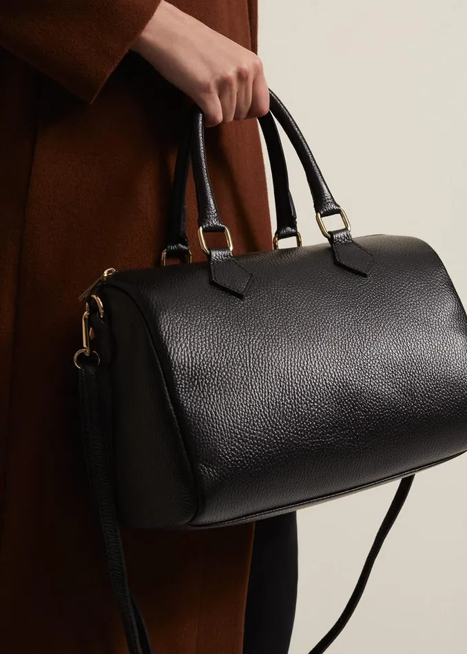 Phase Eight Bags and Clutches Black Leather Bowling Bag Black 8211 Women