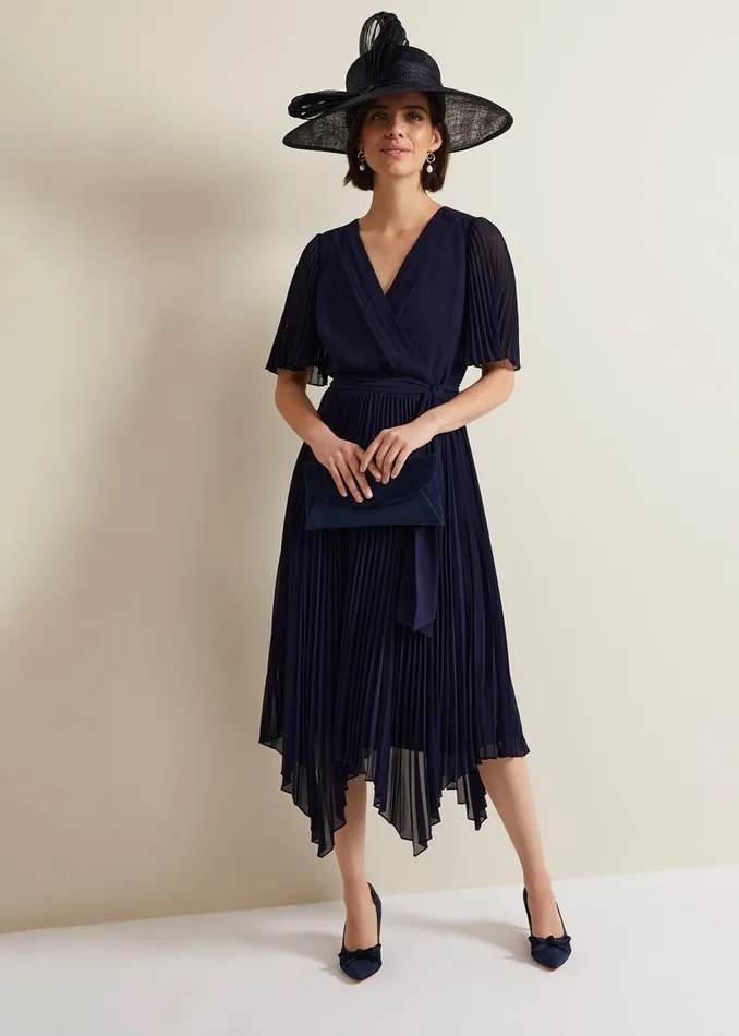Phase Eight Bags and Clutches Suede Clutch Bag Navy 8211 Women