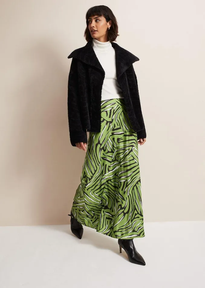Phase Eight Coats Lucy Black Faux Fur Jacket Black 8211 Women