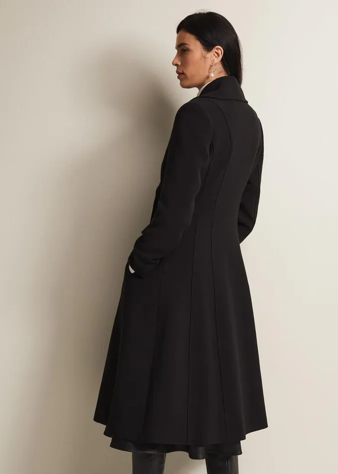 Phase Eight Coats Sandra Black Long Smart Coat Black 8211 Women