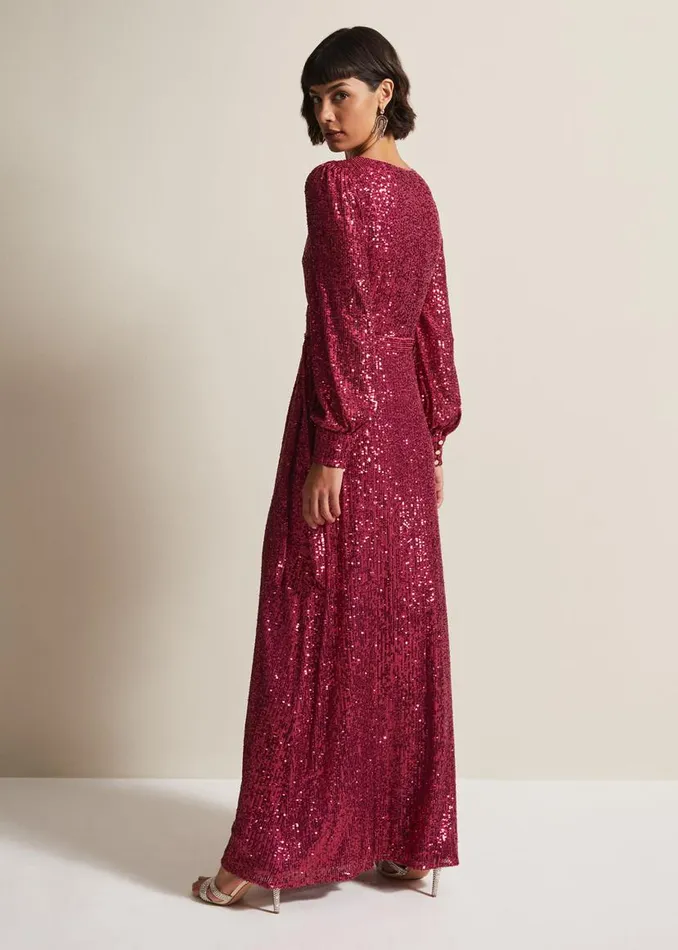 Phase Eight Dresses Amily Pink Sequin Maxi Dress Pink 8211 Women
