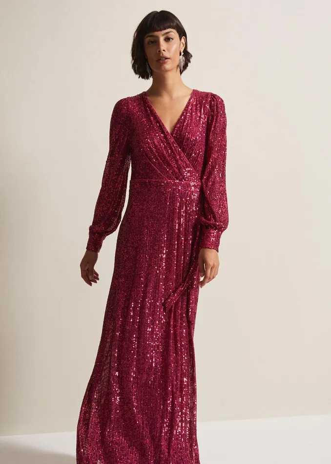 Phase Eight Dresses Amily Pink Sequin Maxi Dress Pink 8211 Women