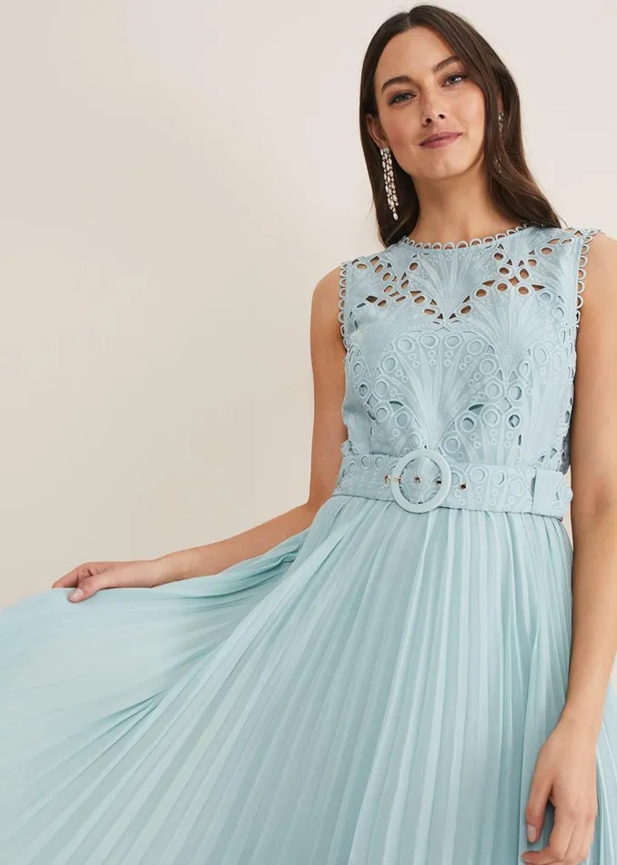 Phase Eight Dresses Amora Lace Bodice Midi Dress Peppermint 8211 Women