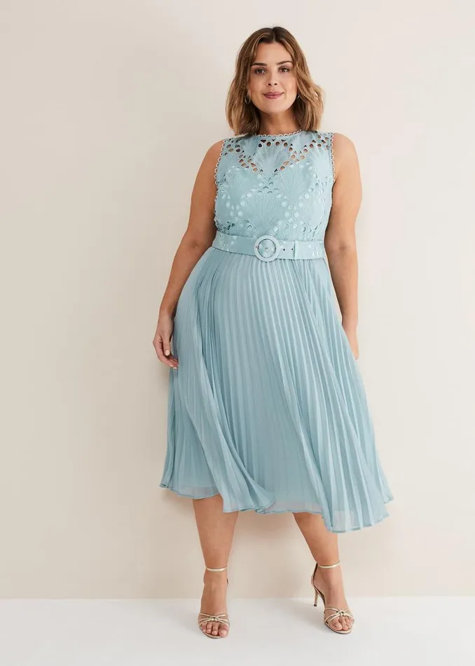 Phase Eight Dresses Amora Lace Bodice Midi Dress Peppermint 8211 Women