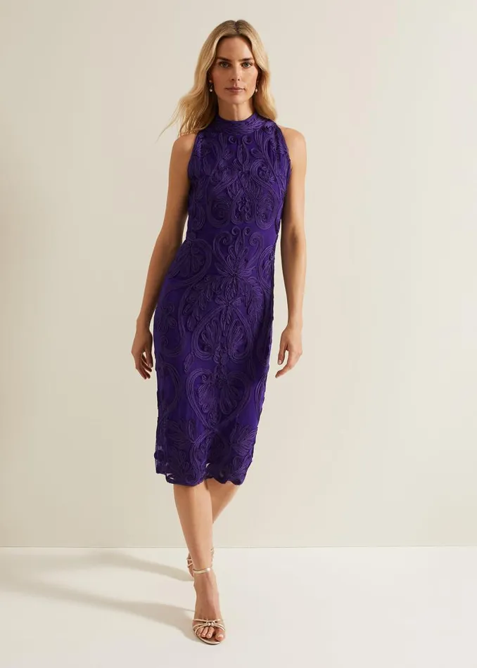 Phase Eight Dresses Andrea Tapework Dress Violet 8211 Women