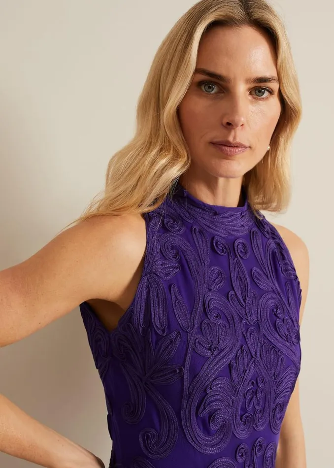 Phase Eight Dresses Andrea Tapework Dress Violet 8211 Women