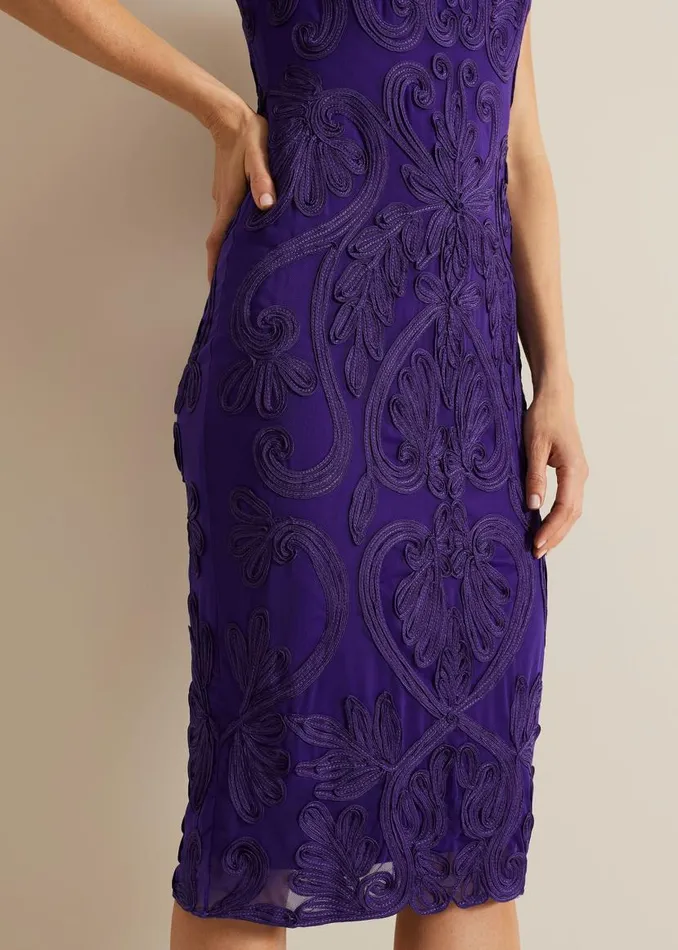 Phase Eight Dresses Andrea Tapework Dress Violet 8211 Women