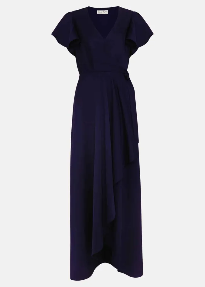 Phase Eight Dresses Arabella Satin Maxi Dress Navy 8211 Women