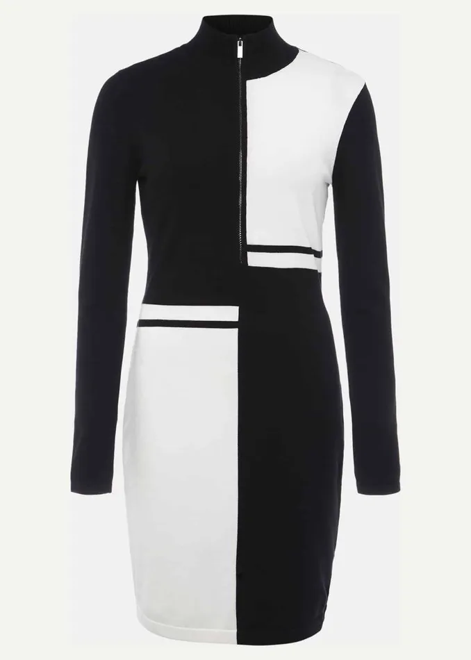 Phase Eight Dresses Arden Zip Detail Colourblock Knit Tunic Blackivory 8211 Women Phase Eight Dresses Arden Zip Detail Colourblock Knit Tunic Blackivory 8211 Women