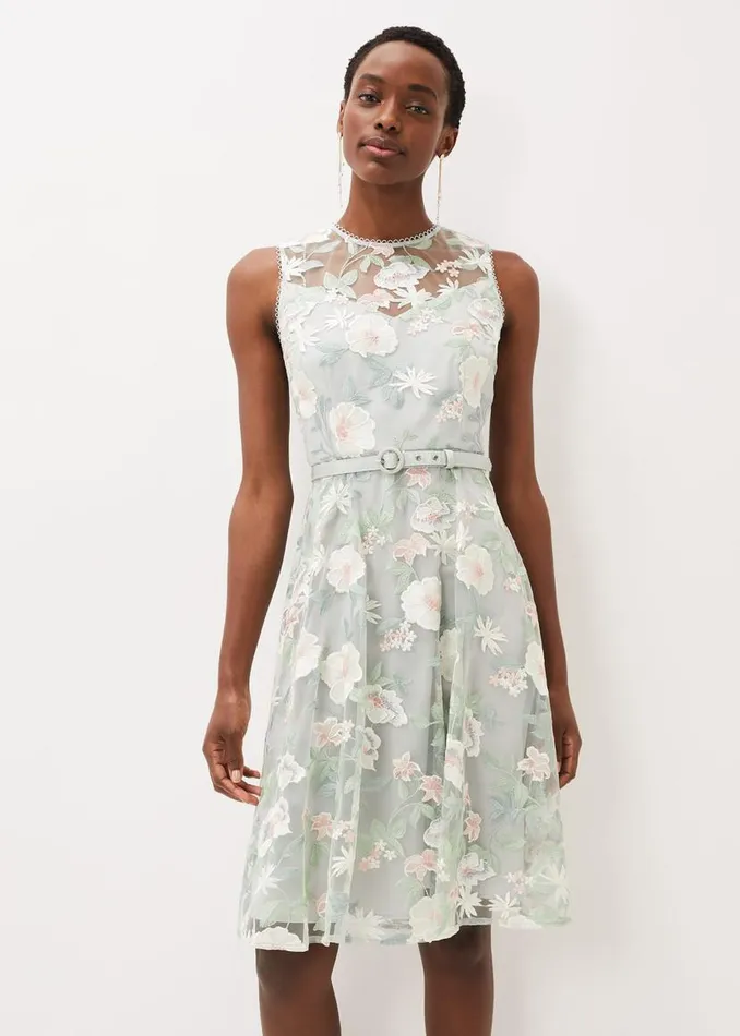 Phase Eight Dresses Aria Embroidered Fit And Flare Dress Eau De Nil 8211 Women Phase Eight Dresses Aria Embroidered Fit And Flare Dress Eau De Nil 8211 Women