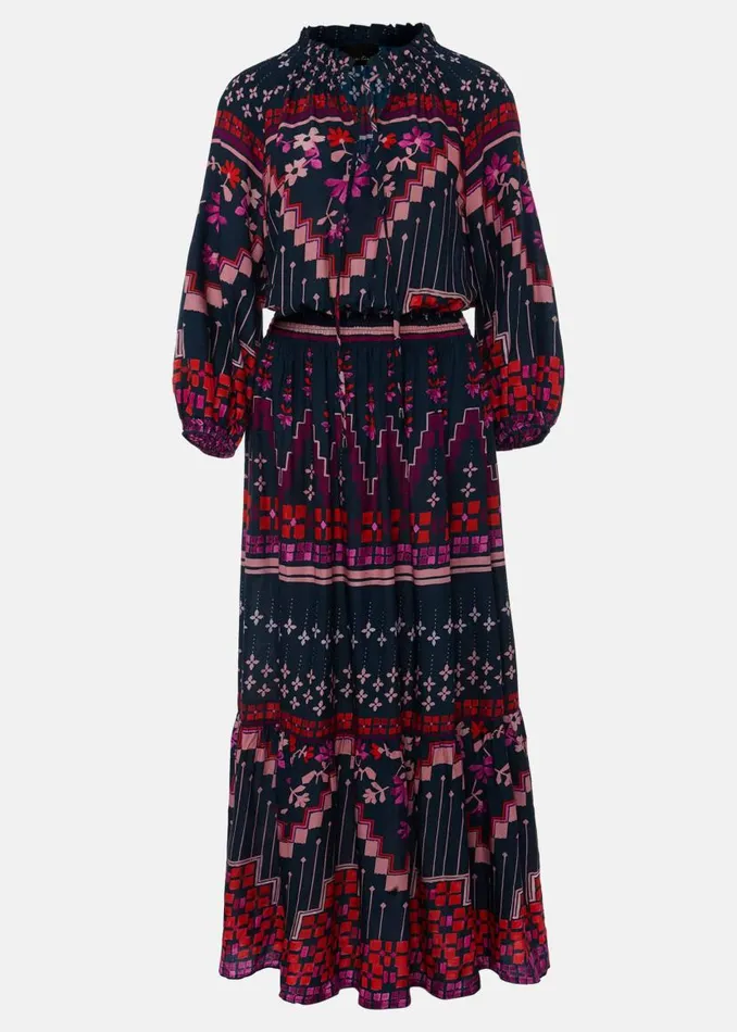 Phase Eight Dresses Asa Tile Print Midaxi Dress Navypink 8211 Women