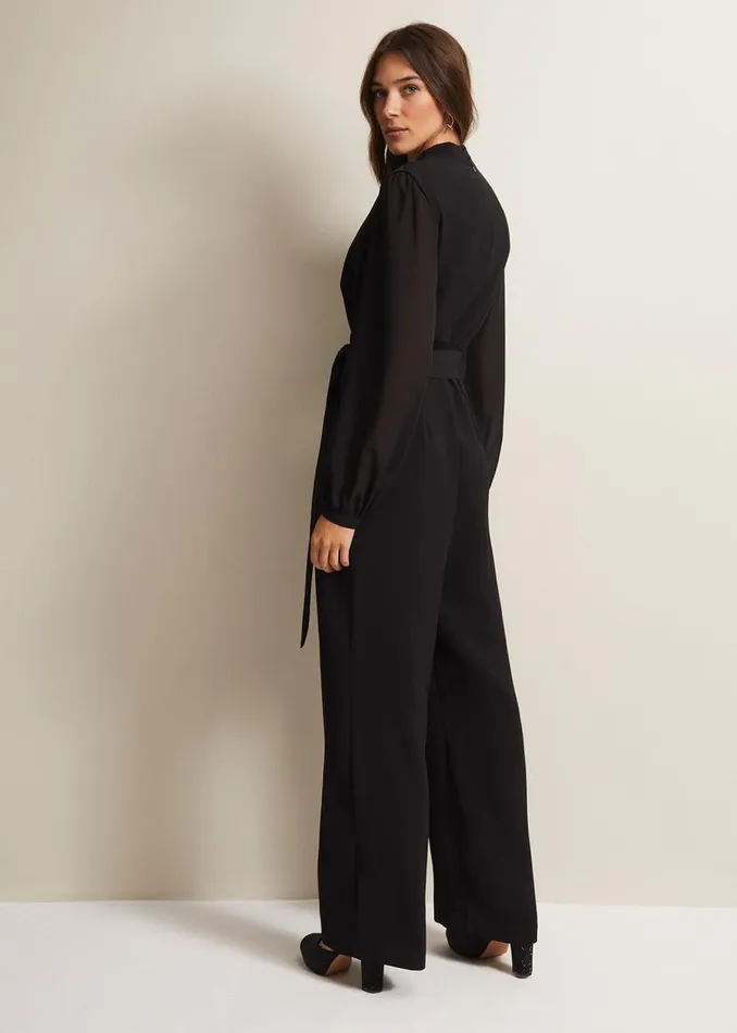 Phase Eight Dresses Audrey Black Wide Leg Jumpsuit Black 8211 Women