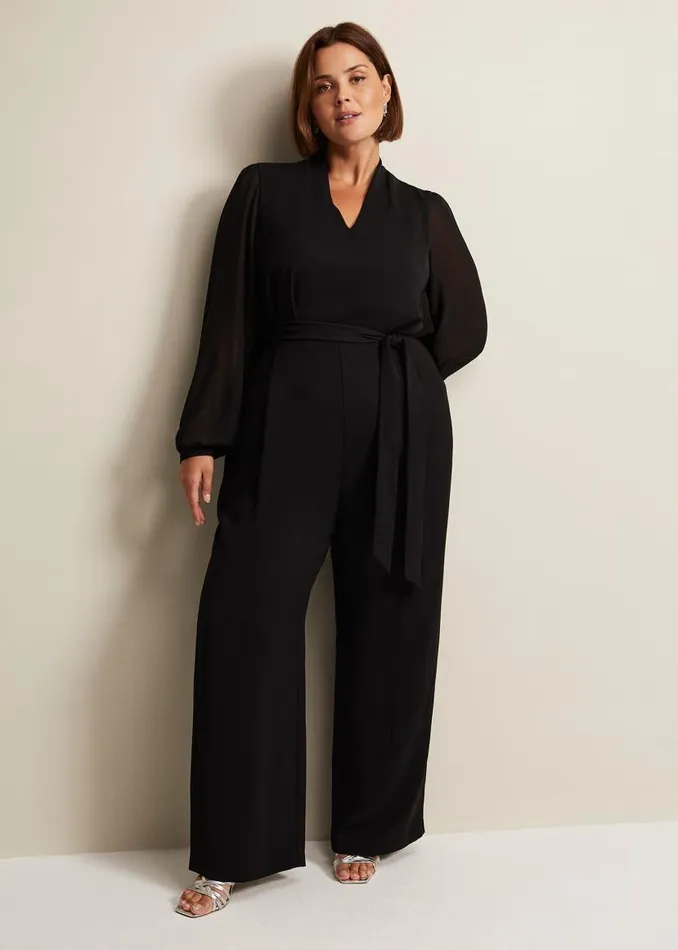 Phase Eight Dresses Audrey Black Wide Leg Jumpsuit Black 8211 Women