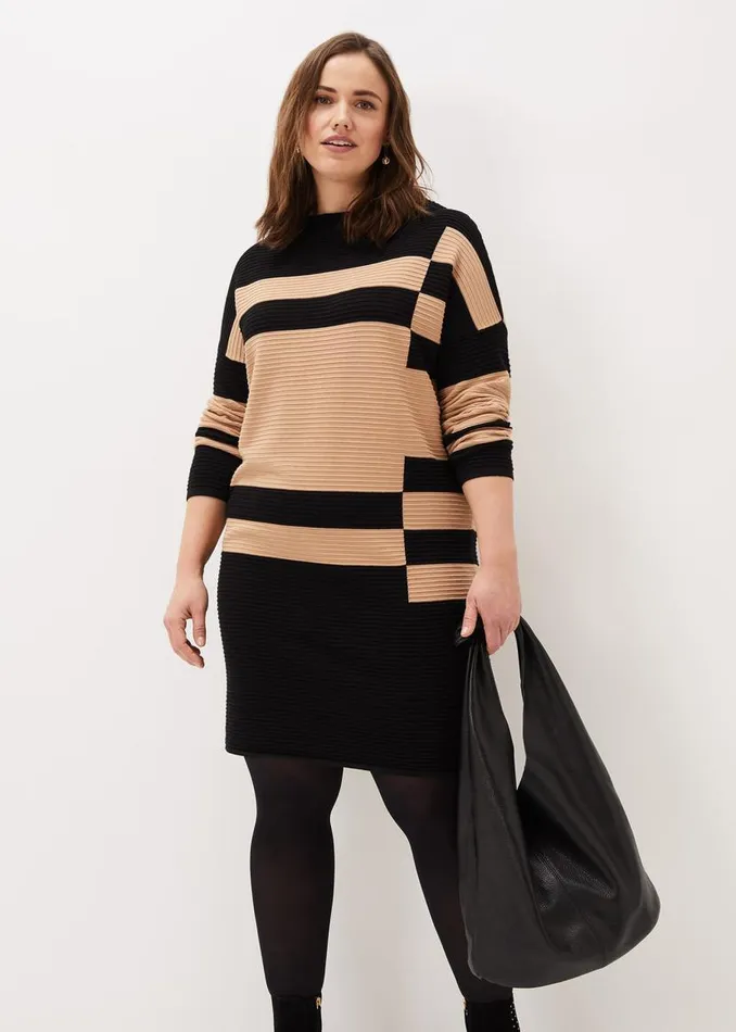 Phase Eight Dresses Azera Colourblock Textured Knit Dress Camelblack 8211 Women Phase Eight Dresses Azera Colourblock Textured Knit Dress Camelblack 8211 Women