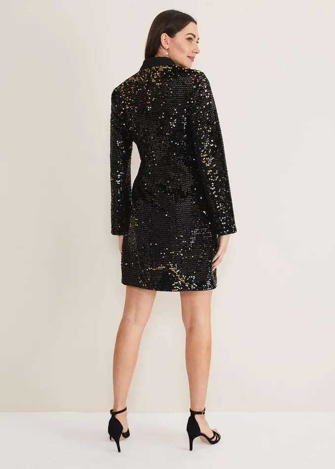 Phase Eight Dresses Brea Wrap Tuxe Sequin Dress Goldmulti 8211 Women