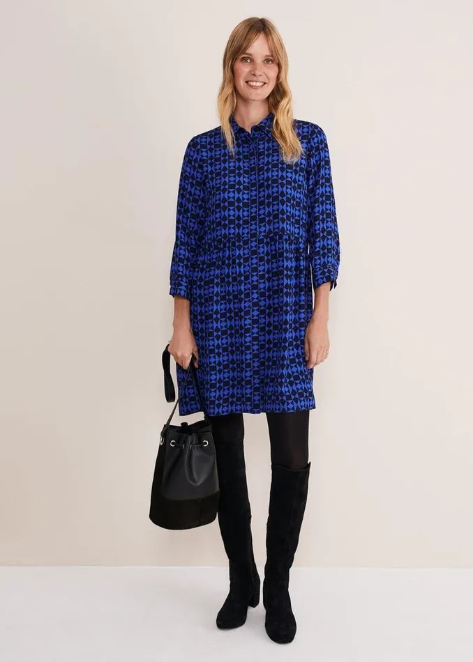 Phase Eight Dresses Bregitta Geo Swingdress Blackblue 8211 Women