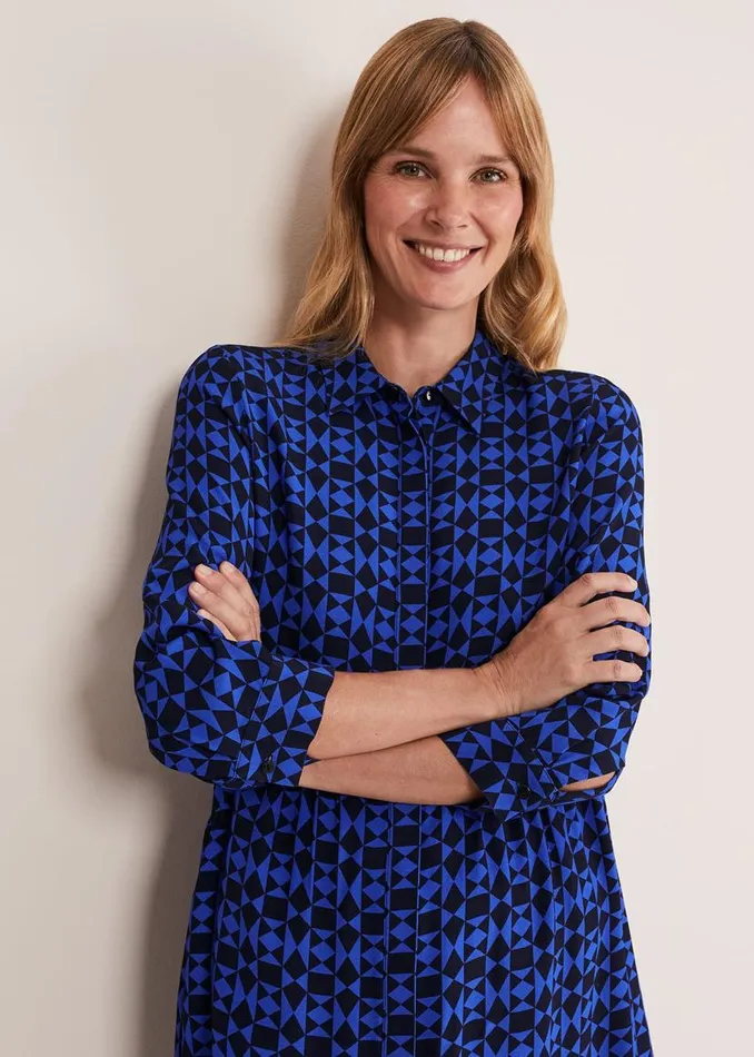 Phase Eight Dresses Bregitta Geo Swingdress Blackblue 8211 Women