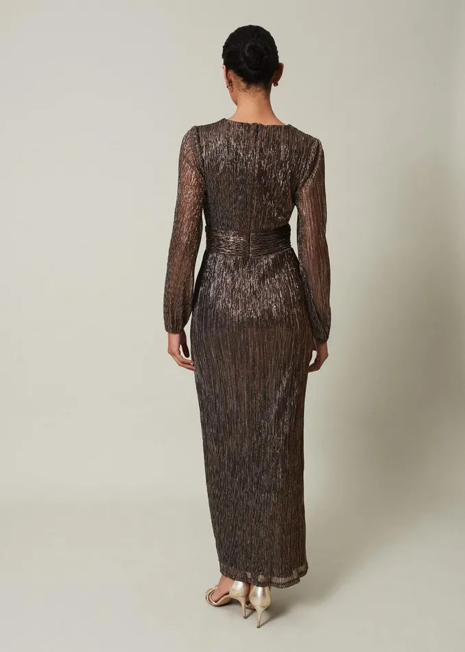 Phase Eight Dresses Brielle Shimmer Maxi Dress Bronze 8211 Women
