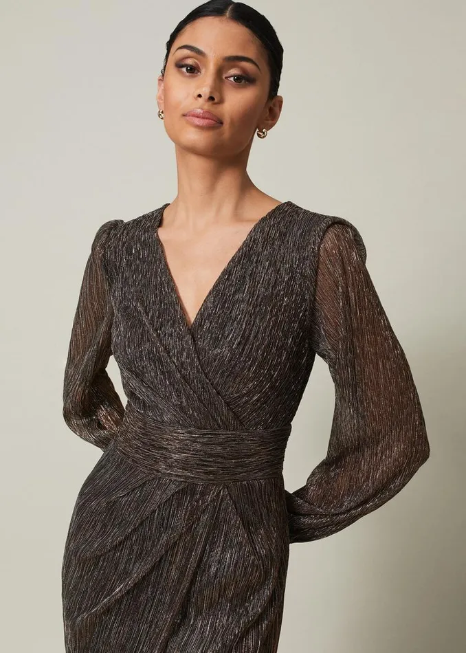 Phase Eight Dresses Brielle Shimmer Maxi Dress Bronze 8211 Women