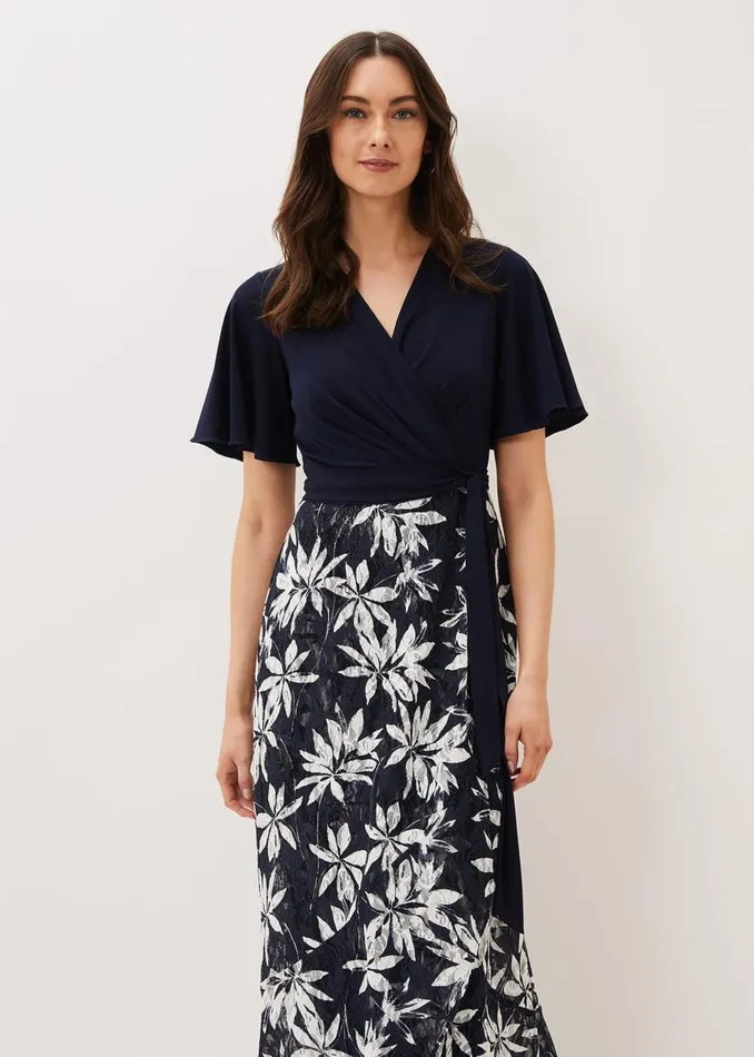 Phase Eight Dresses Brogan Lace Skirt Maxi Dress Navyivory 8211 Women