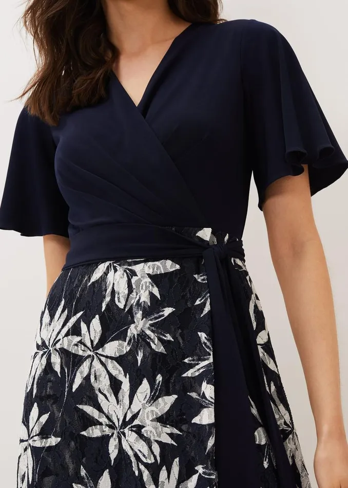 Phase Eight Dresses Brogan Lace Skirt Maxi Dress Navyivory 8211 Women