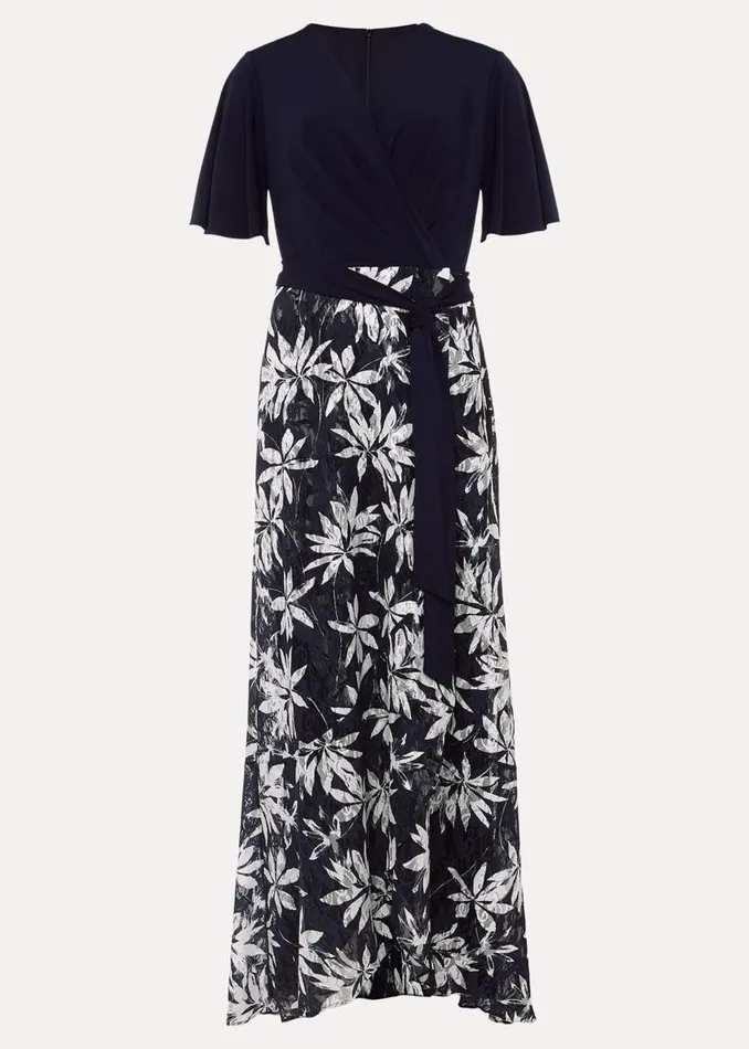 Phase Eight Dresses Brogan Lace Skirt Maxi Dress Navyivory 8211 Women