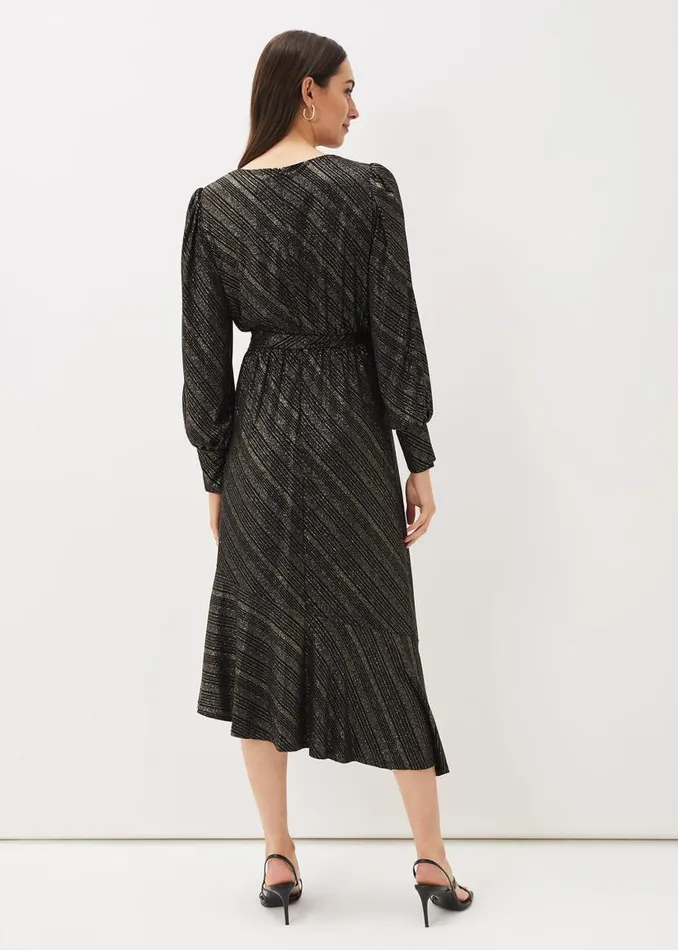 Phase Eight Dresses Clairette Asymmetric Sparkle Dress Black 8211 Women