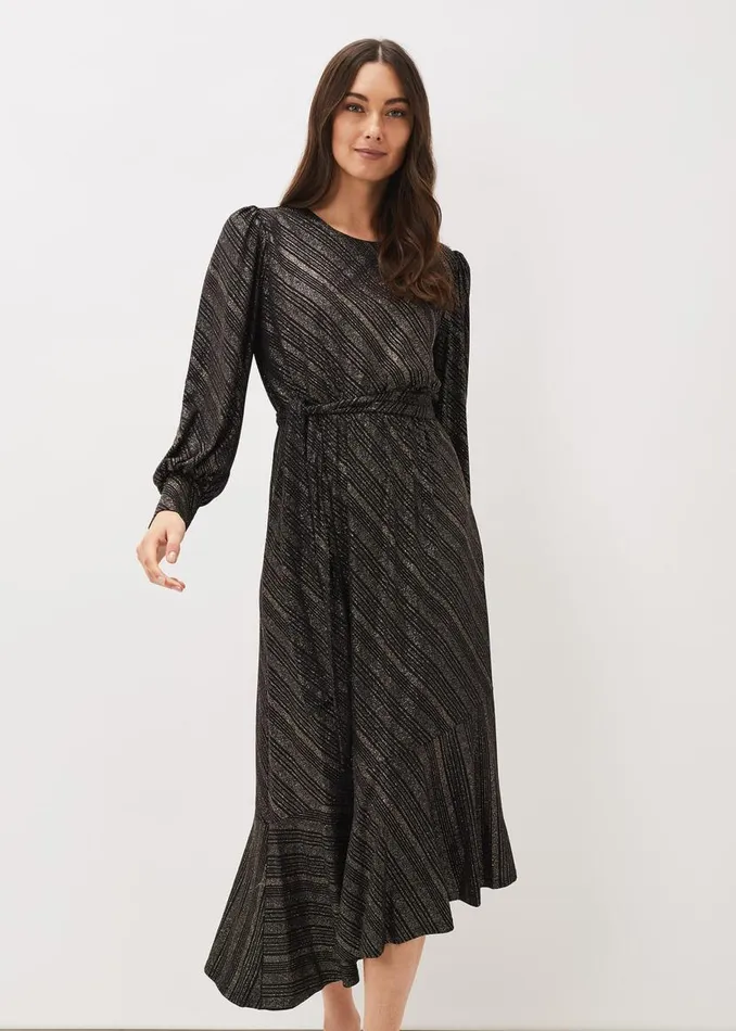 Phase Eight Dresses Clairette Asymmetric Sparkle Dress Black 8211 Women