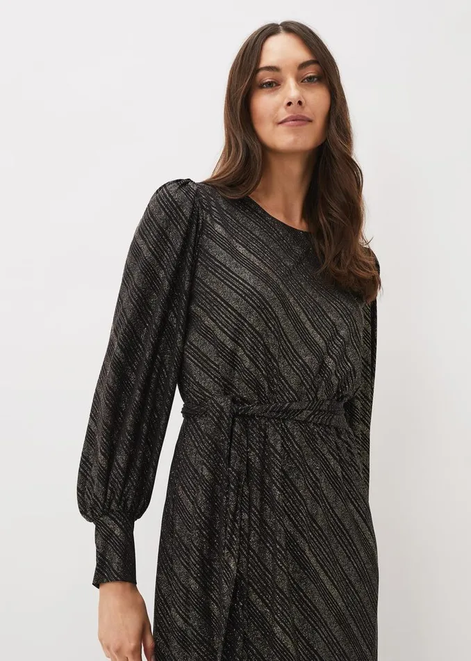 Phase Eight Dresses Clairette Asymmetric Sparkle Dress Black 8211 Women