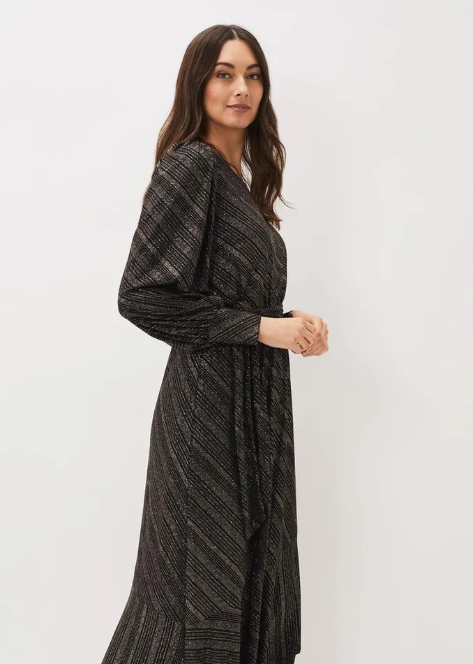 Phase Eight Dresses Clairette Asymmetric Sparkle Dress Black 8211 Women