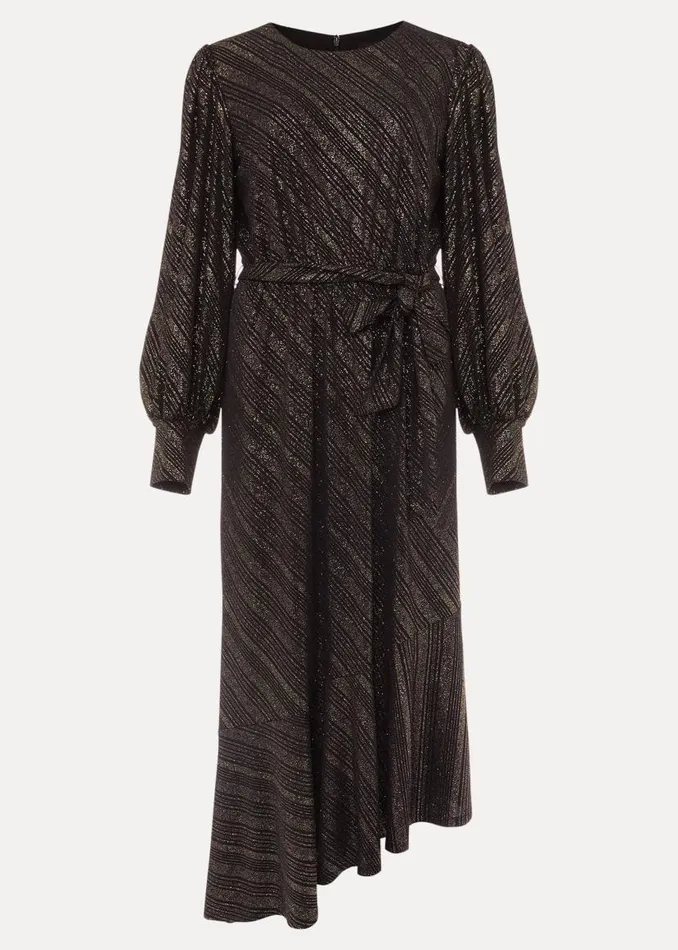 Phase Eight Dresses Clairette Asymmetric Sparkle Dress Black 8211 Women