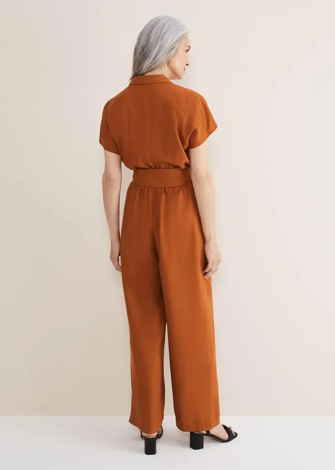 Phase Eight Dresses Cora Belted Jumpsuit Burnt Orange 8211 Women