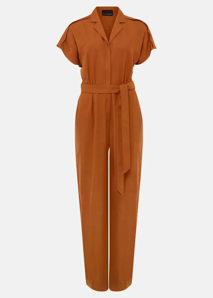 Phase Eight Dresses Cora Belted Jumpsuit Burnt Orange 8211 Women