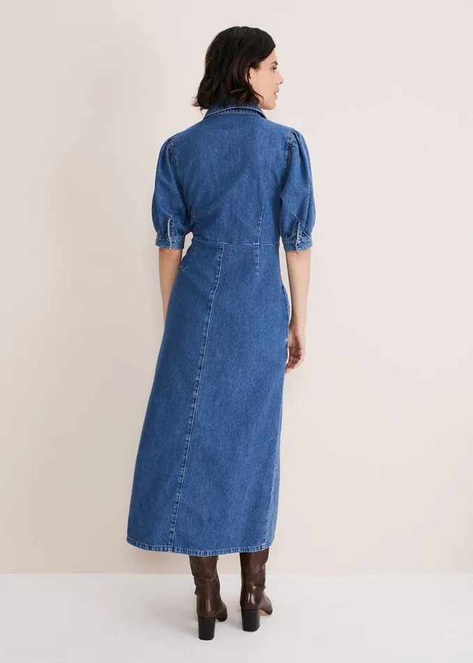Phase Eight Dresses Cosette Denim Midaxi Dress Blue 8211 Women