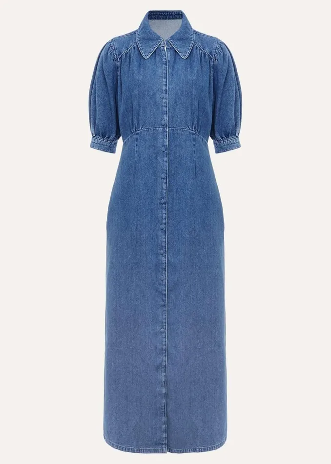 Phase Eight Dresses Cosette Denim Midaxi Dress Blue 8211 Women