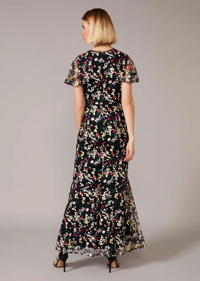 Phase Eight Dresses Daiva Embroidered Fishtail Dress Blackmulti 8211 Women