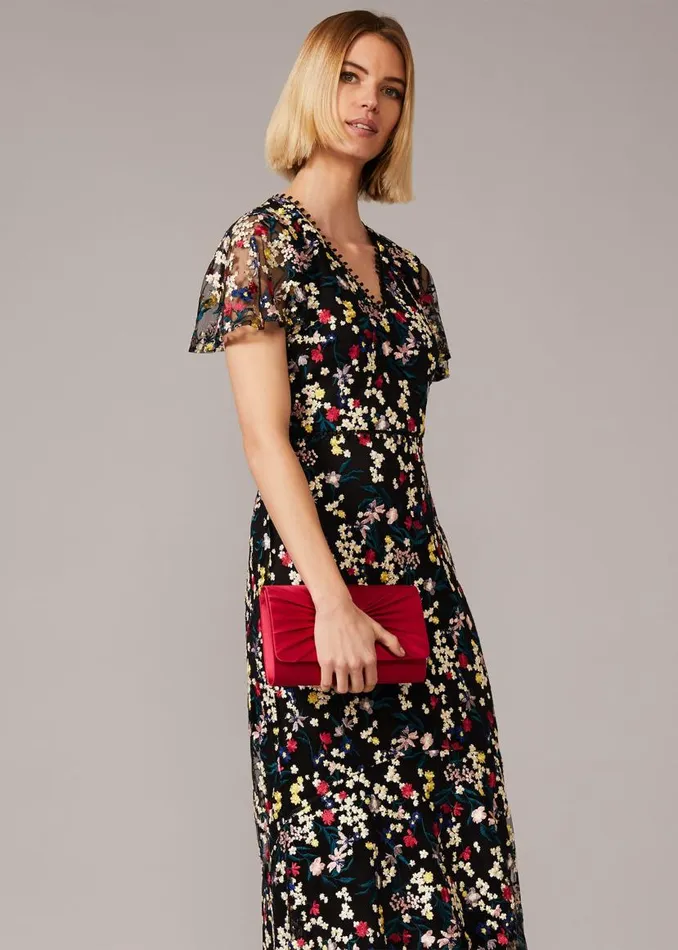 Phase Eight Dresses Daiva Embroidered Fishtail Dress Blackmulti 8211 Women