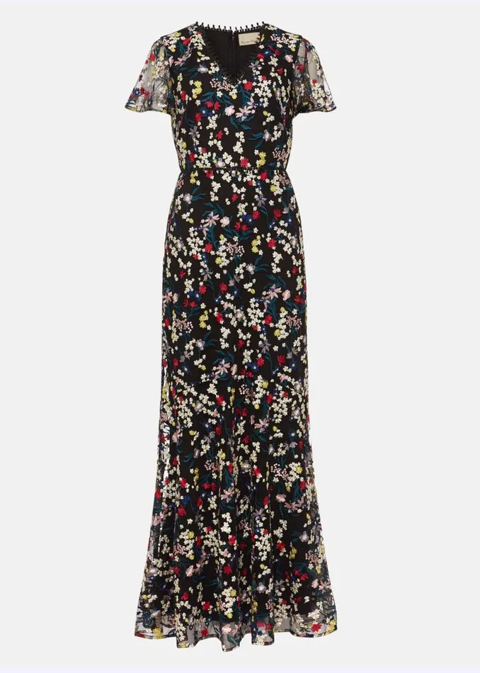 Phase Eight Dresses Daiva Embroidered Fishtail Dress Blackmulti 8211 Women