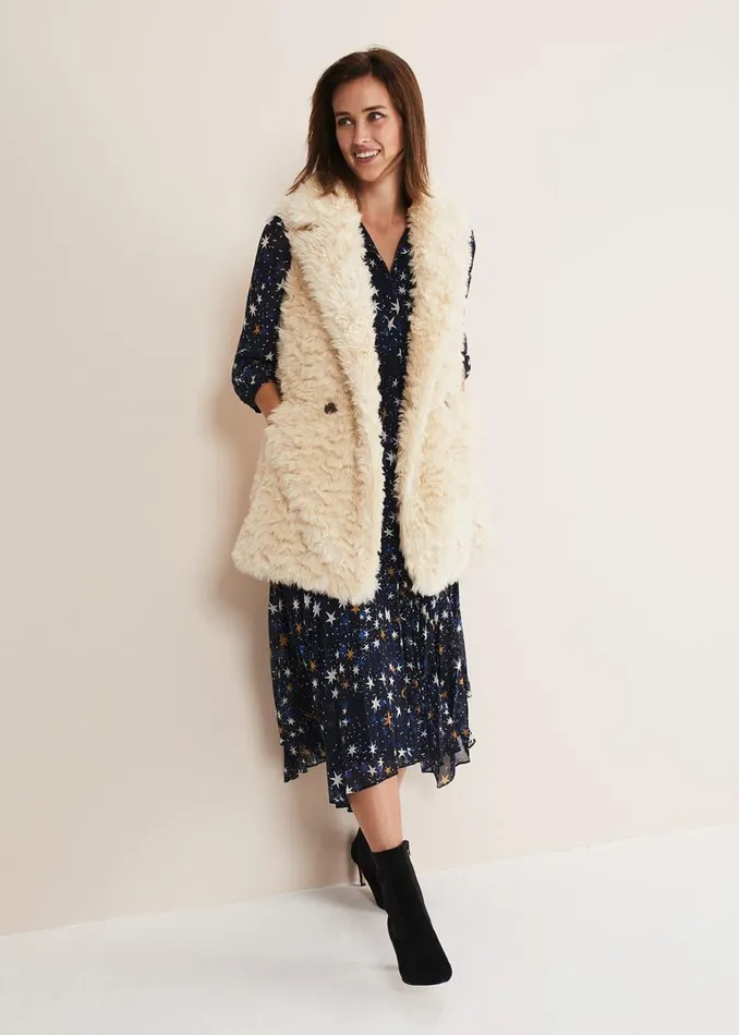 Phase Eight Dresses Dani Star Pleated Dress Navy 8211 Women