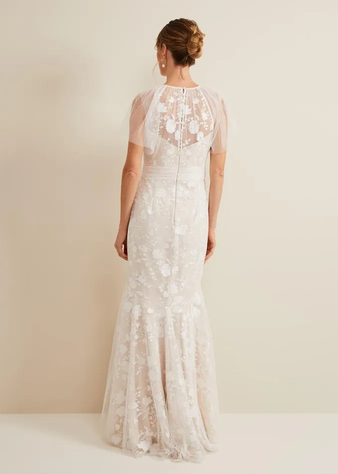 Phase Eight Dresses Delilah Mesh Embroidered Maxi Wedding Dress Parchment 8211 Women Phase Eight Dresses Delilah Mesh Embroidered Maxi Wedding Dress Parchment 8211 Women