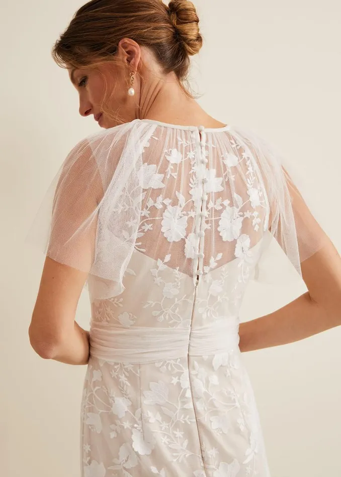 Phase Eight Dresses Delilah Mesh Embroidered Maxi Wedding Dress Parchment 8211 Women Phase Eight Dresses Delilah Mesh Embroidered Maxi Wedding Dress Parchment 8211 Women