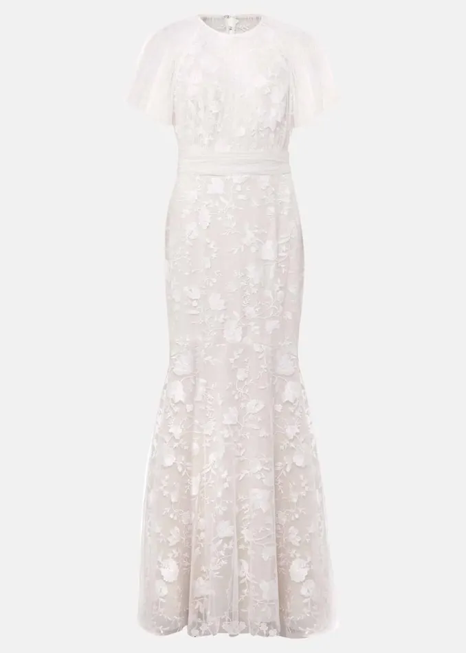 Phase Eight Dresses Delilah Mesh Embroidered Maxi Wedding Dress Parchment 8211 Women Phase Eight Dresses Delilah Mesh Embroidered Maxi Wedding Dress Parchment 8211 Women