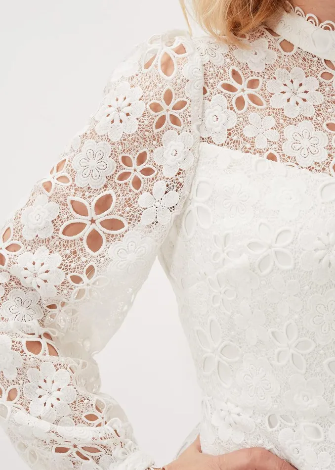 Phase Eight Dresses Doris Guipure Lace Highneck Dress Ivory 8211 Women