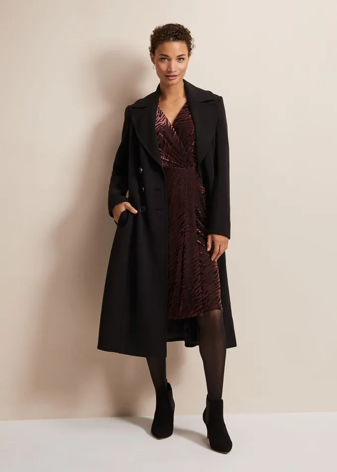 Phase Eight Dresses Elina Velvet Burnout Dress Burgundy 8211 Women